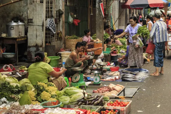 Yangon-mercato