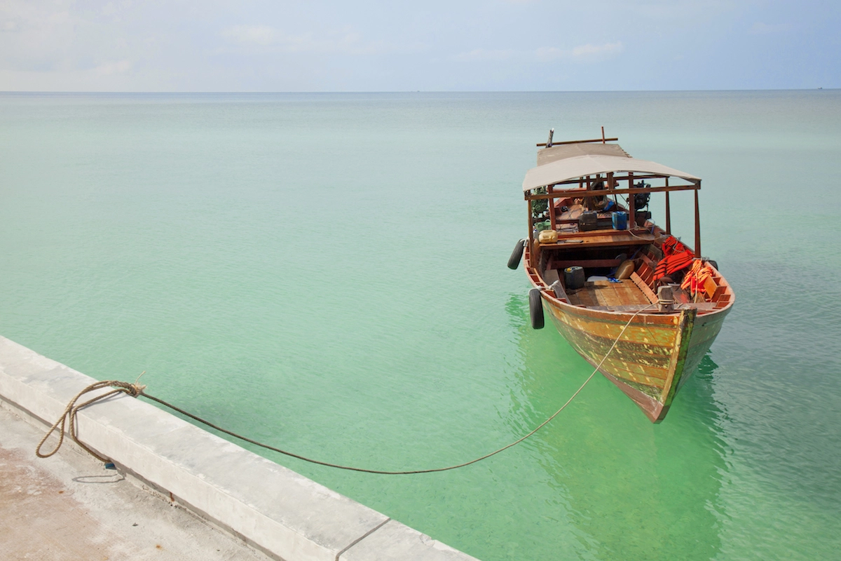 Koh Rong, pontile, barca