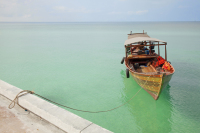 Koh Rong, pontile, barca